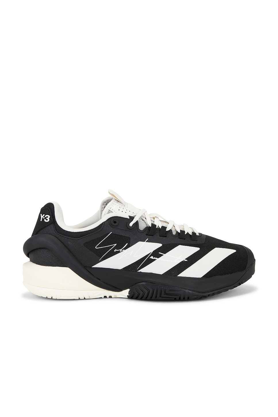 Image 1 of Y-3 Yohji Yamamoto Tennis Capsule Adizero Cybersonic 2 Sneaker in Black & Orbit Grey