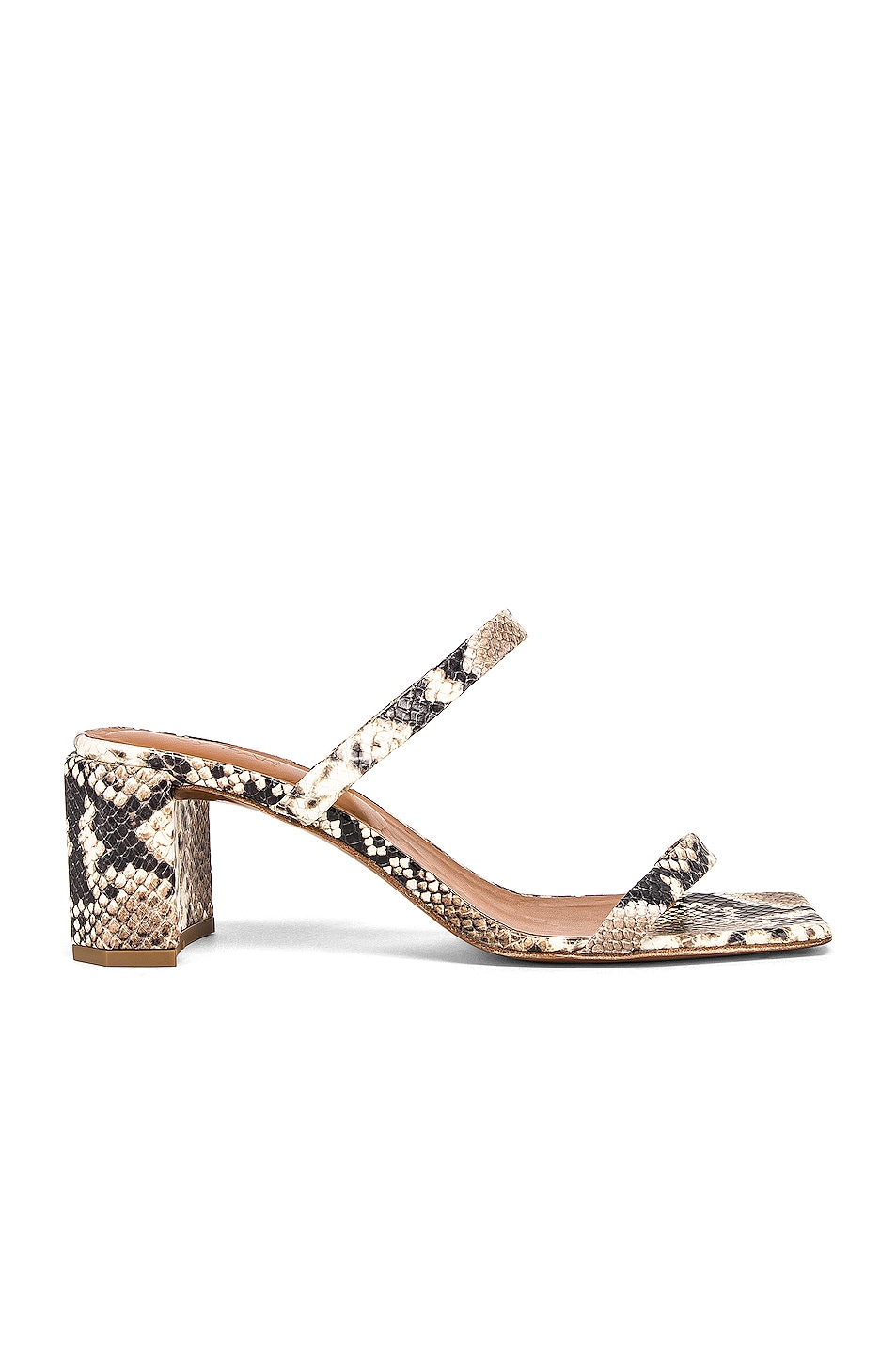 Image 1 of BY FAR Tanya Sandal in Snake Print Leather