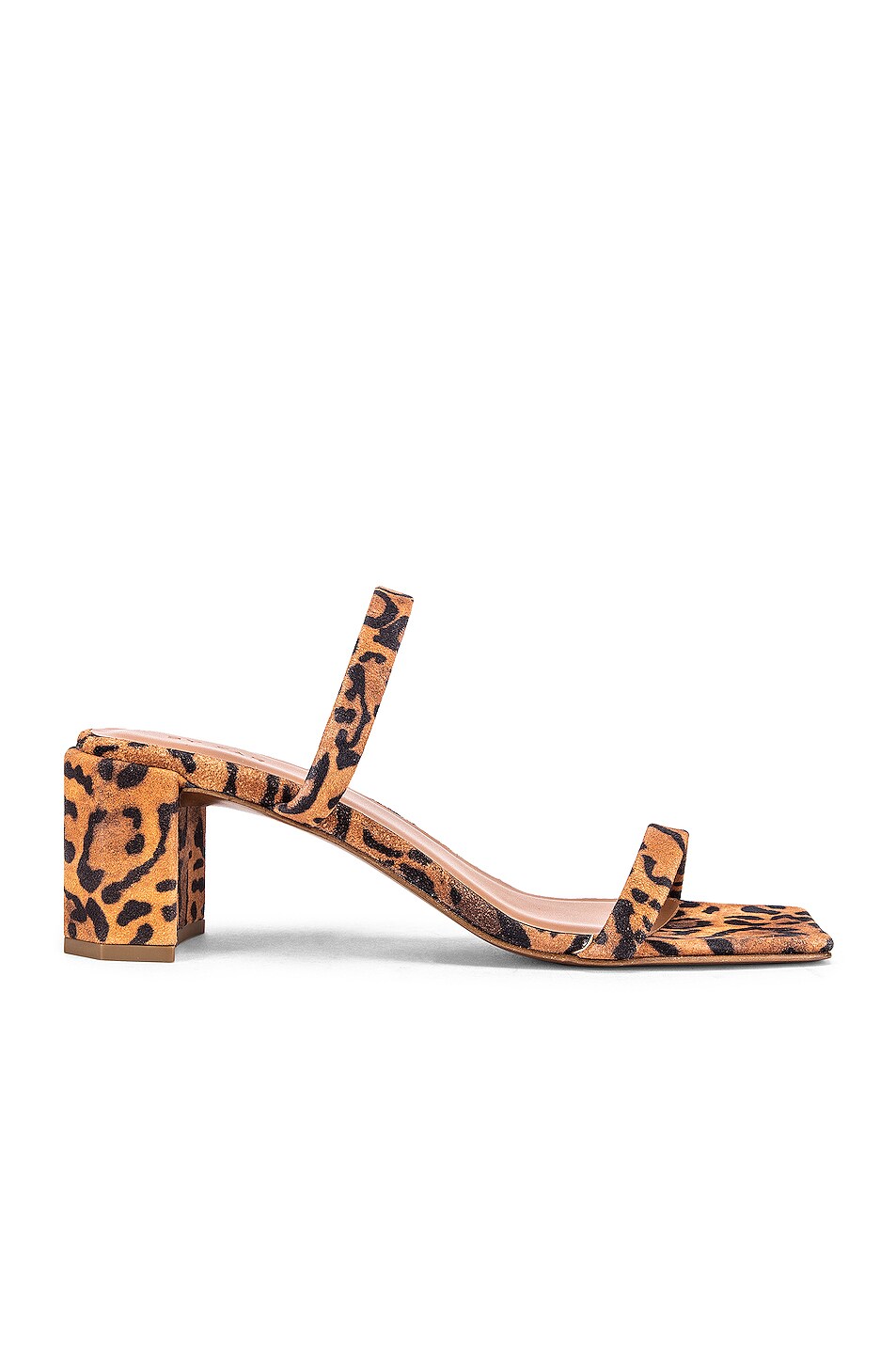 Image 1 of BY FAR Tanya Suede Leather Sandal in Leopard Print