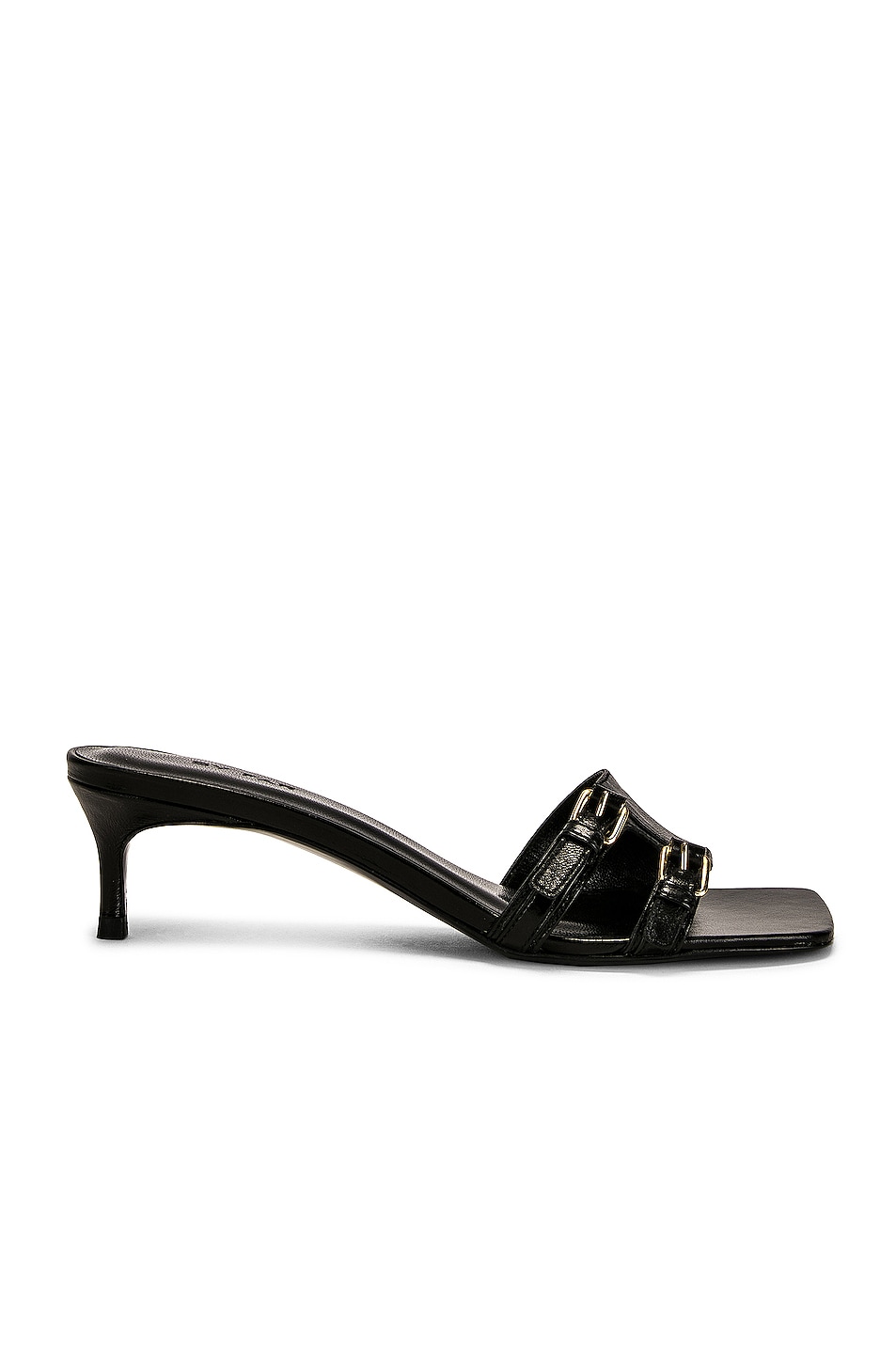 Image 1 of BY FAR Roni Gloss Leather Sandal in Black