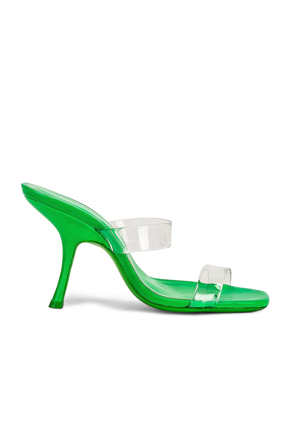 Image 1 of BY FAR Clara Gloss Leather Heel in Super Green