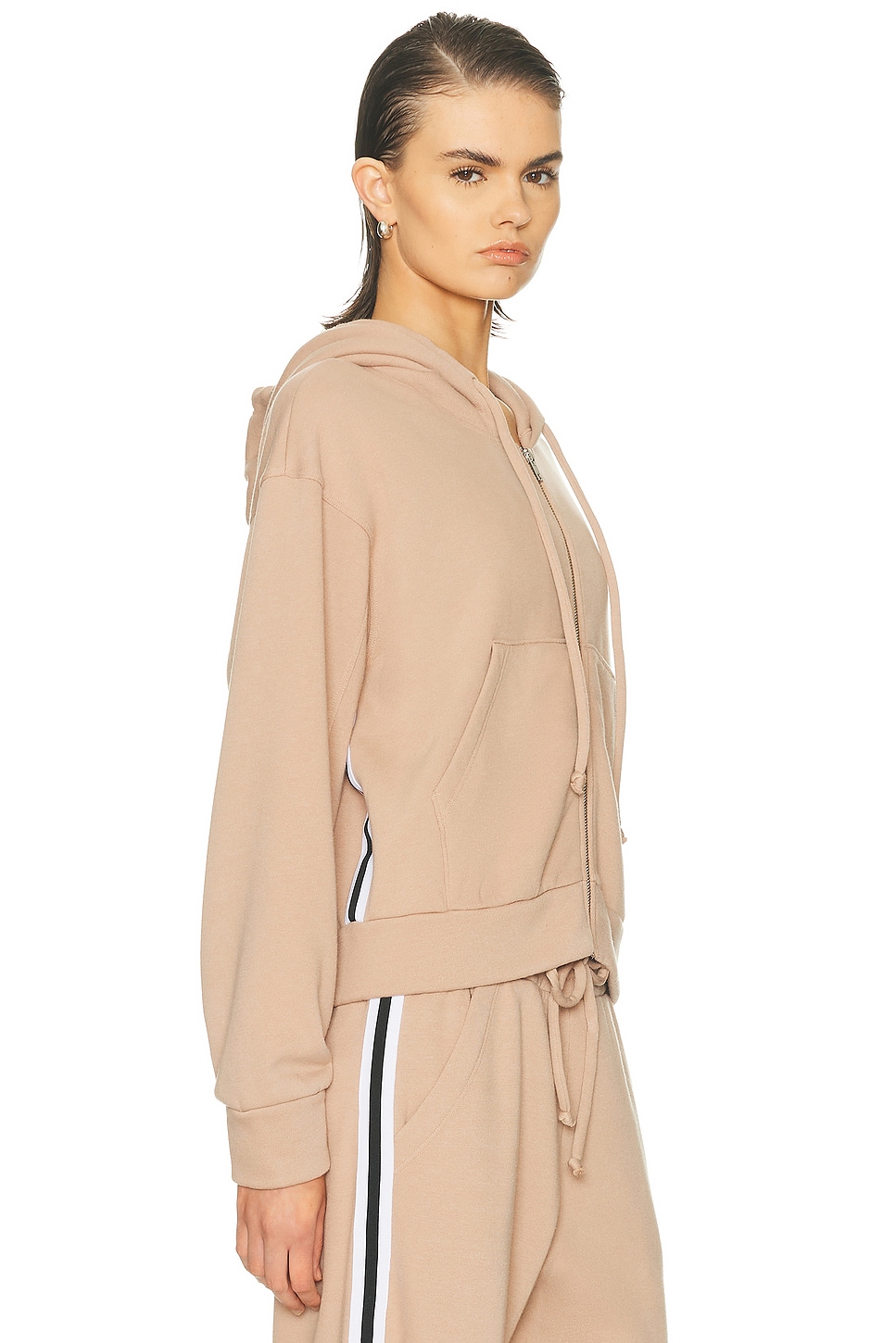 Year Of Ours Locker Room Zip Up Hoodie In Pink