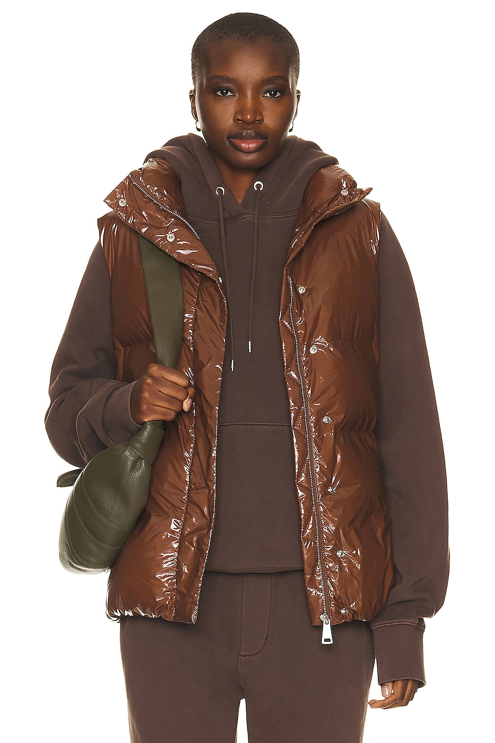 Image 1 of YEAR OF OURS Puffer Vest in Brown