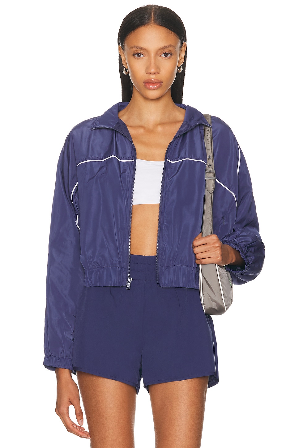 Tennis Windbreaker Jacket in Navy