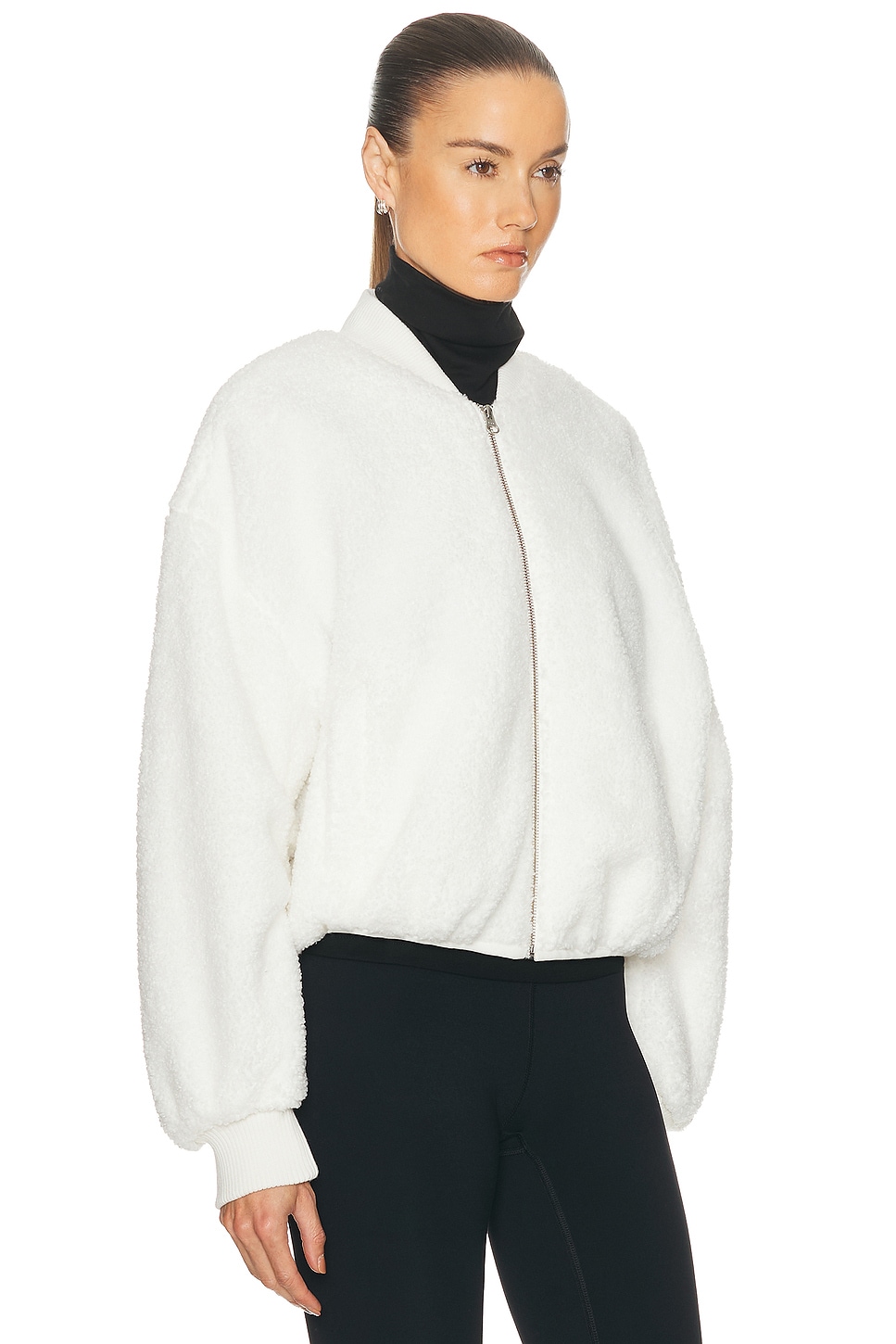 Year Of Ours Sherpa Bomber Jacket In White
