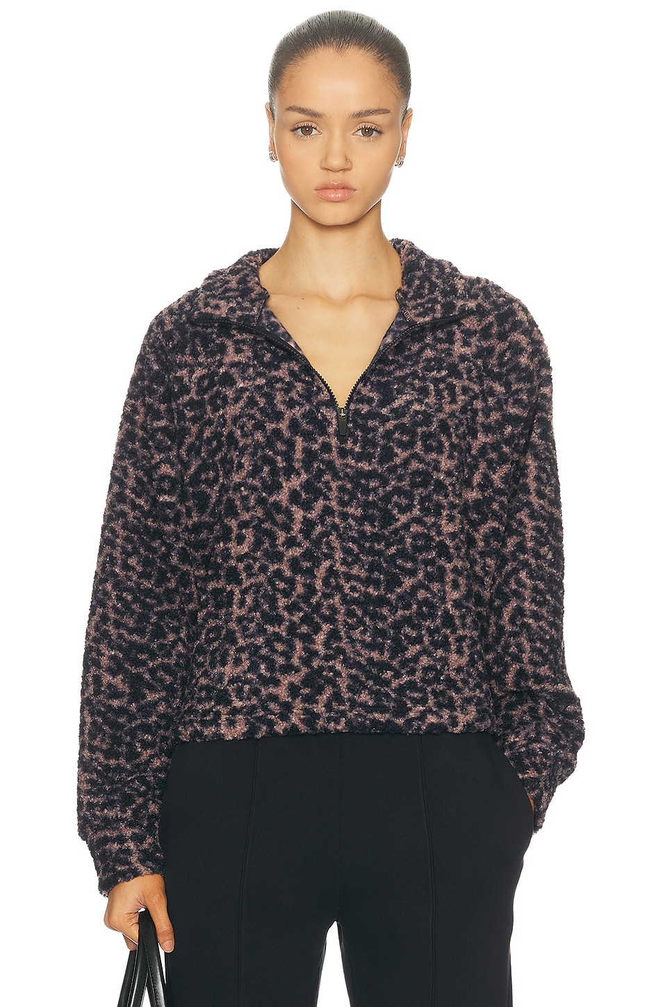 Image 1 of YEAR OF OURS Lucia Half Zip in Leopard