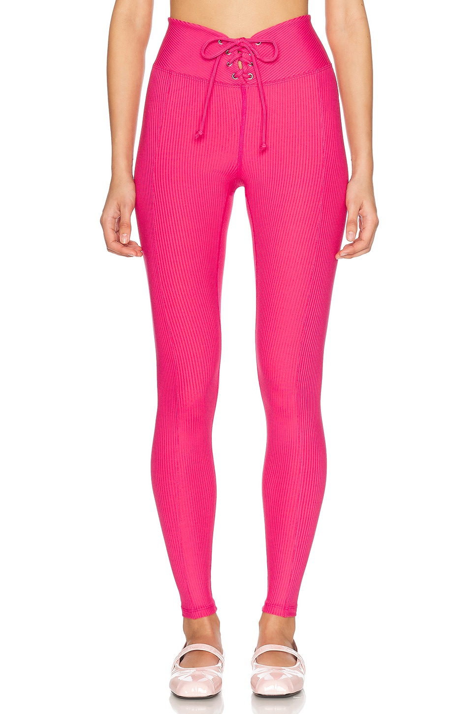 Ribbed Football Legging in Pink