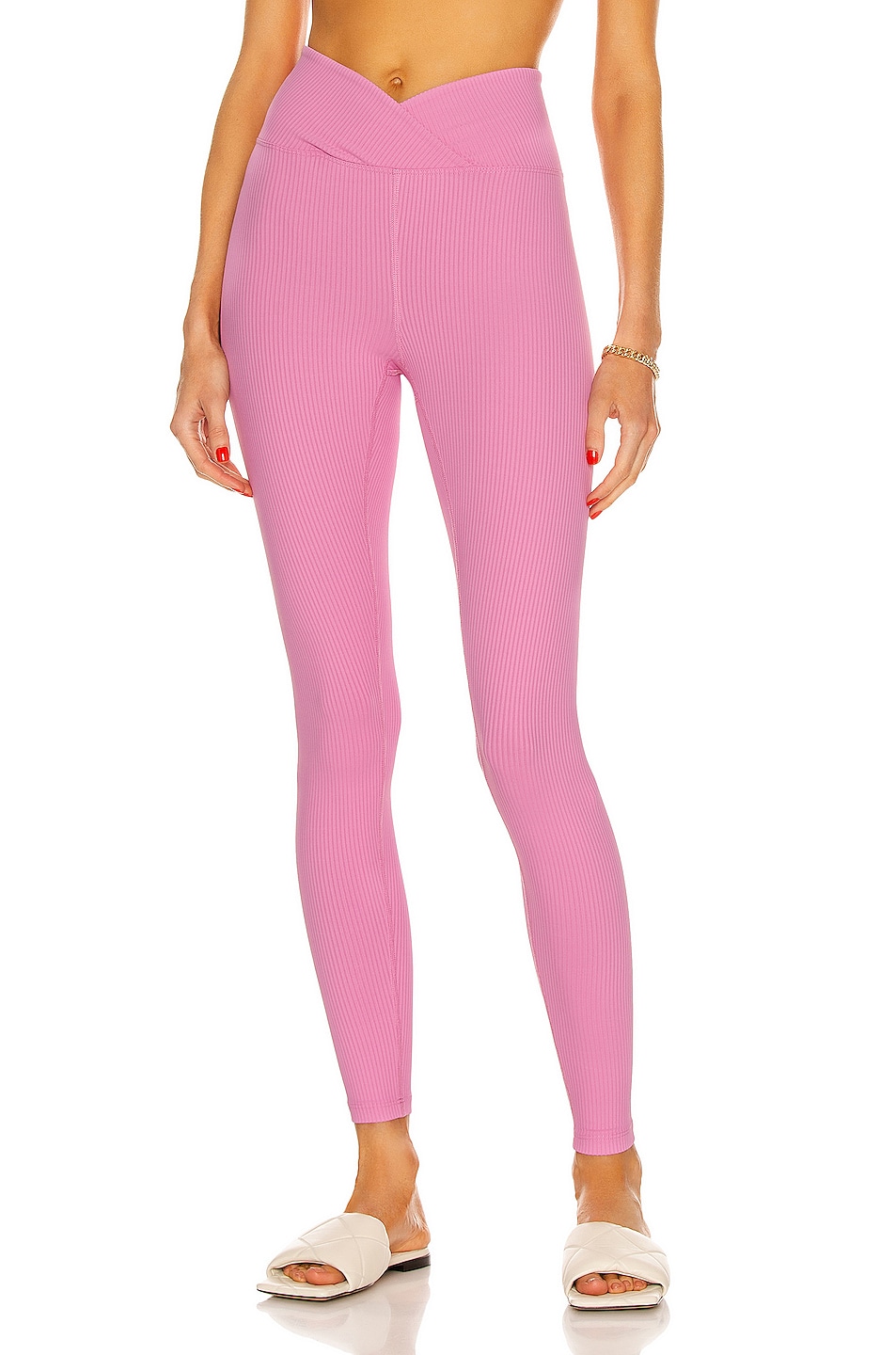 YEAR OF OURS Ribbed Veronica Legging in True Pink | FWRD