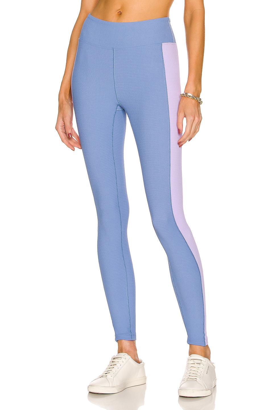 Image 1 of YEAR OF OURS Thermal Tahoe Legging in Cloudy Blue & Lavender