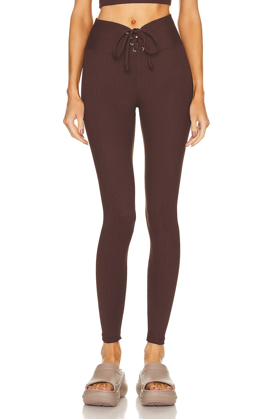 Image 1 of YEAR OF OURS Ribbed Football Legging in Dark Oak