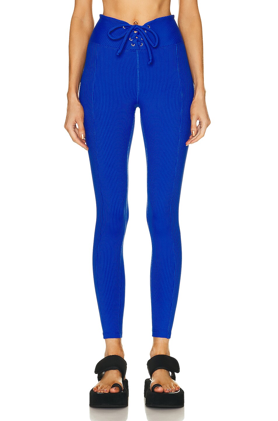 Image 1 of YEAR OF OURS Ribbed Football Legging in Blue Flame