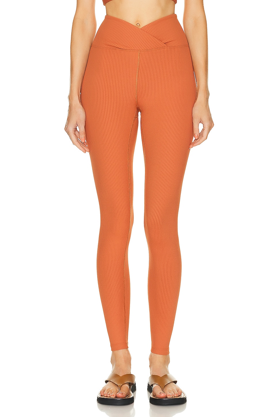 Image 1 of YEAR OF OURS Ribbed Veronica Legging in Terracota