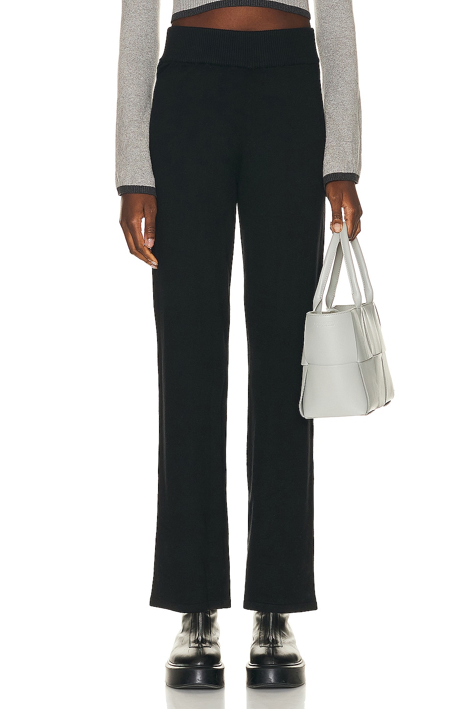Image 1 of YEAR OF OURS Sweater Wide Leg Pant in Black