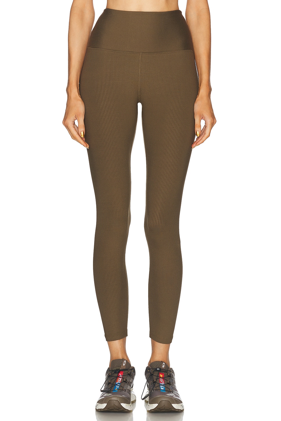 Image 1 of YEAR OF OURS Ribbed 7/8 Legging in Dark Olive