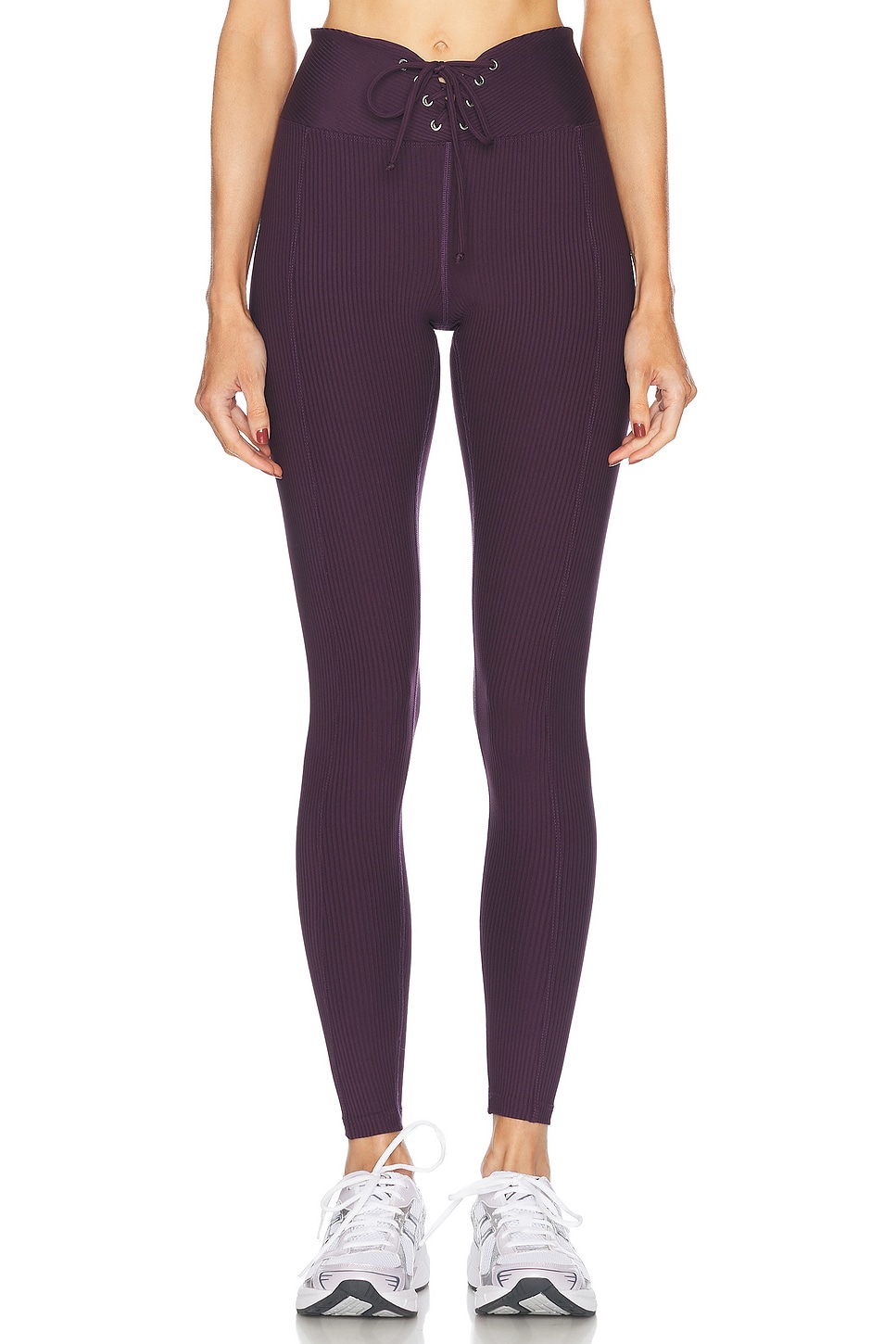 Ribbed Football Legging in Purple