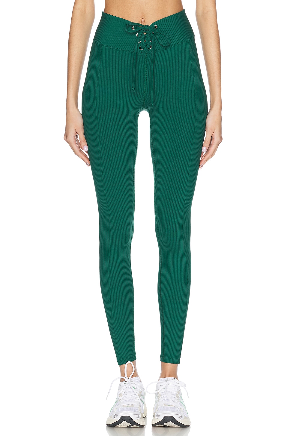 Ribbed Football Legging in Dark Green