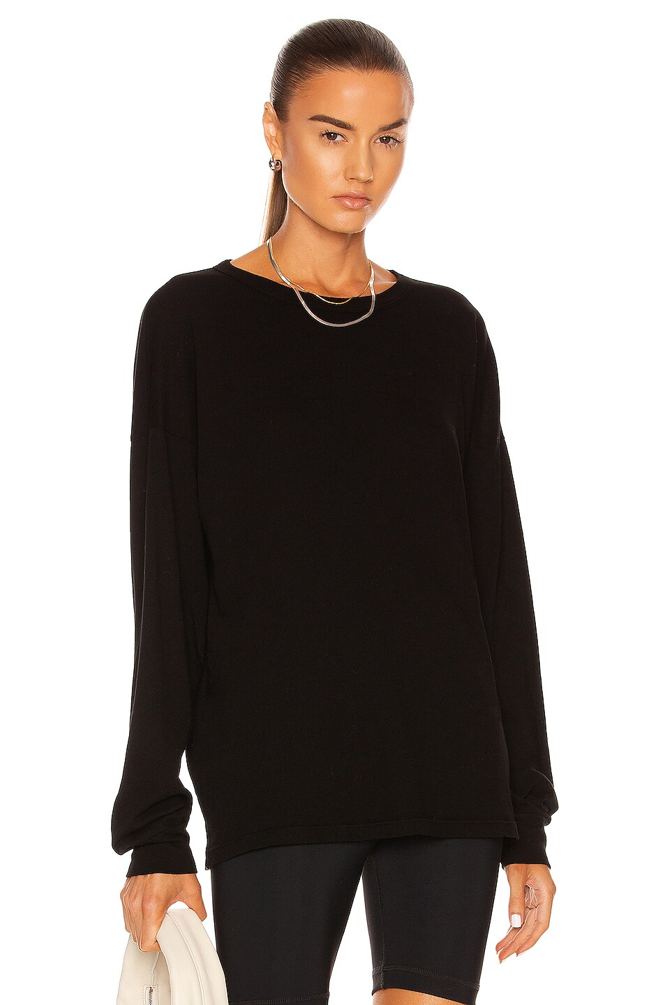 Image 1 of YEAR OF OURS Boyfriend Long Sleeve Top in Black