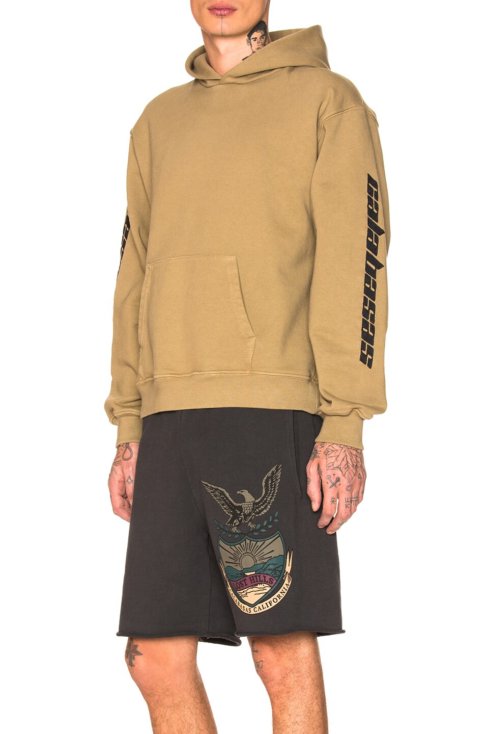 Image 1 of YEEZY Calabasas Embroidered French Terry Hoodie in Trench
