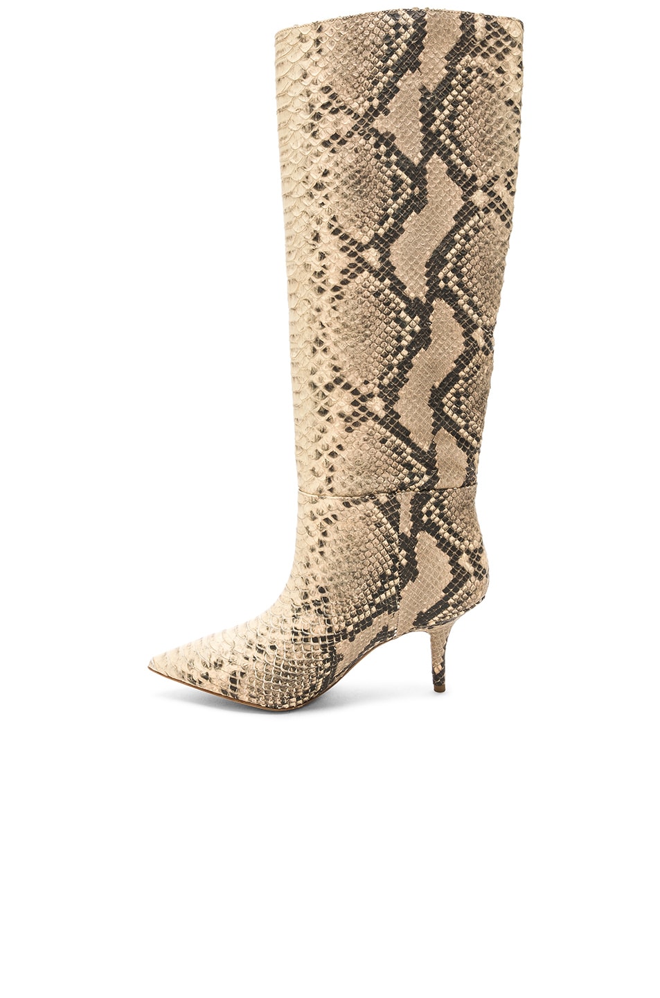 YEEZY Season 7 Python Embossed Knee High Boots in Roccia Mesa | FWRD