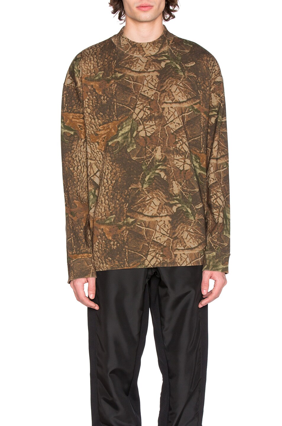 Image 1 of YEEZY Season 3 Moto Long Sleeve Sweatshirt in Camo Print