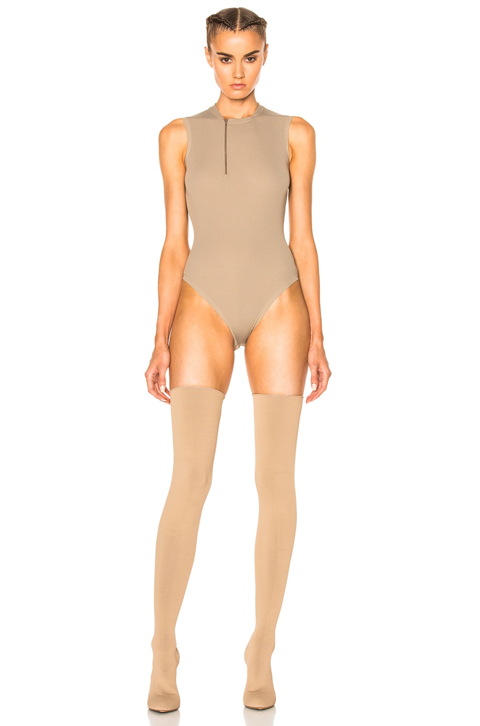 Image 1 of YEEZY Season 3 Sleeveless Bodysuit in Desert Light