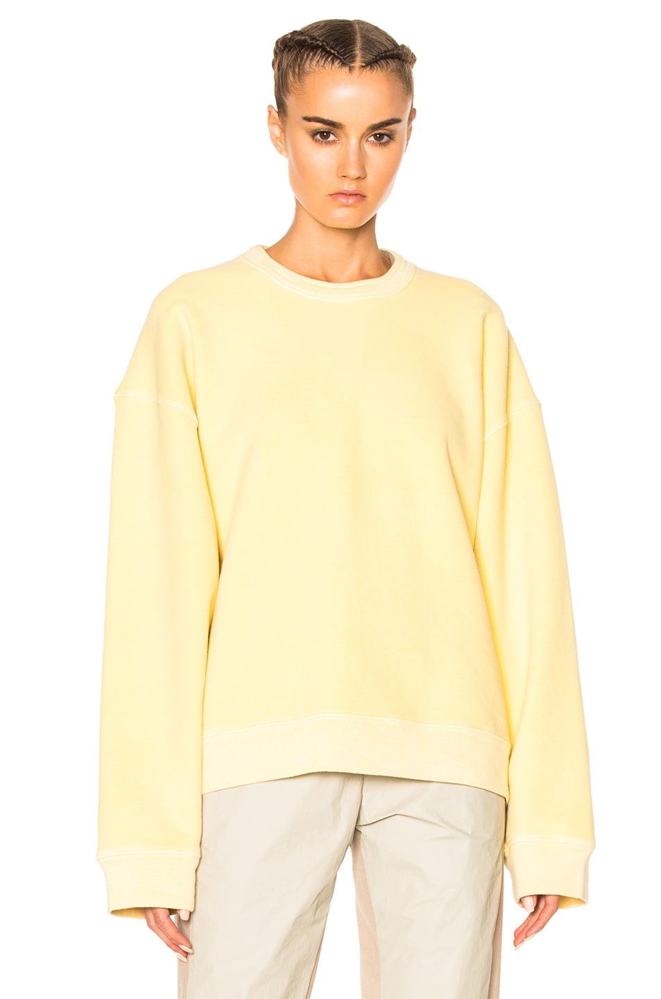 Image 1 of YEEZY Season 3 Stretch French Terry Rib Crewneck in Gold Sun