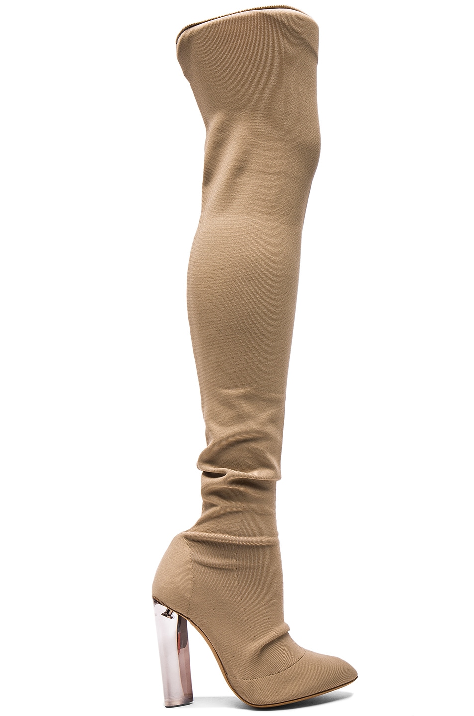Image 1 of YEEZY Season 3 Sock Knit Tall Boots in Desert Light