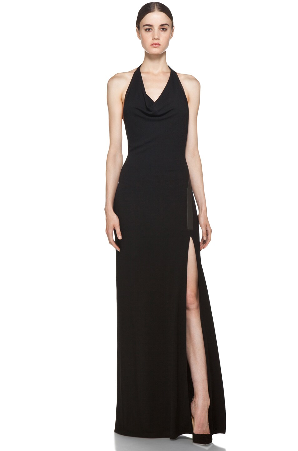 Image 1 of Yigal Azrouel Jersey Cutout Maxi Dress in Jet