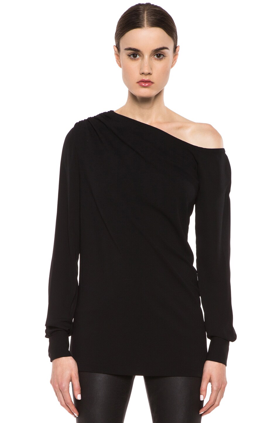 Image 1 of Yigal Azrouel Matte Jersey One Shoulder Top in Jet
