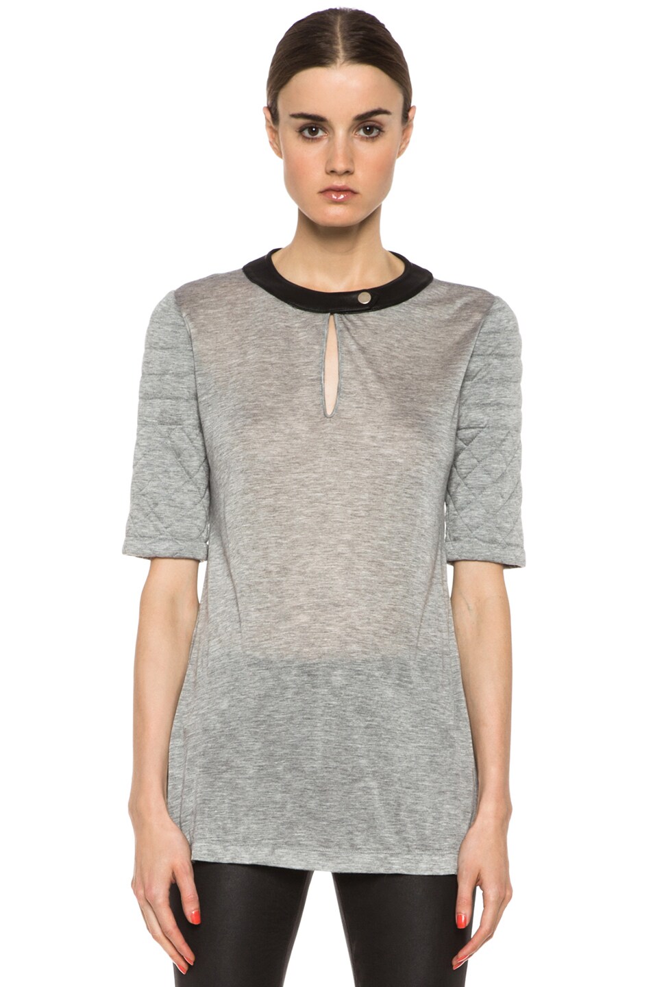 Image 1 of Yigal Azrouel Viscose Jersey Top in Diamond