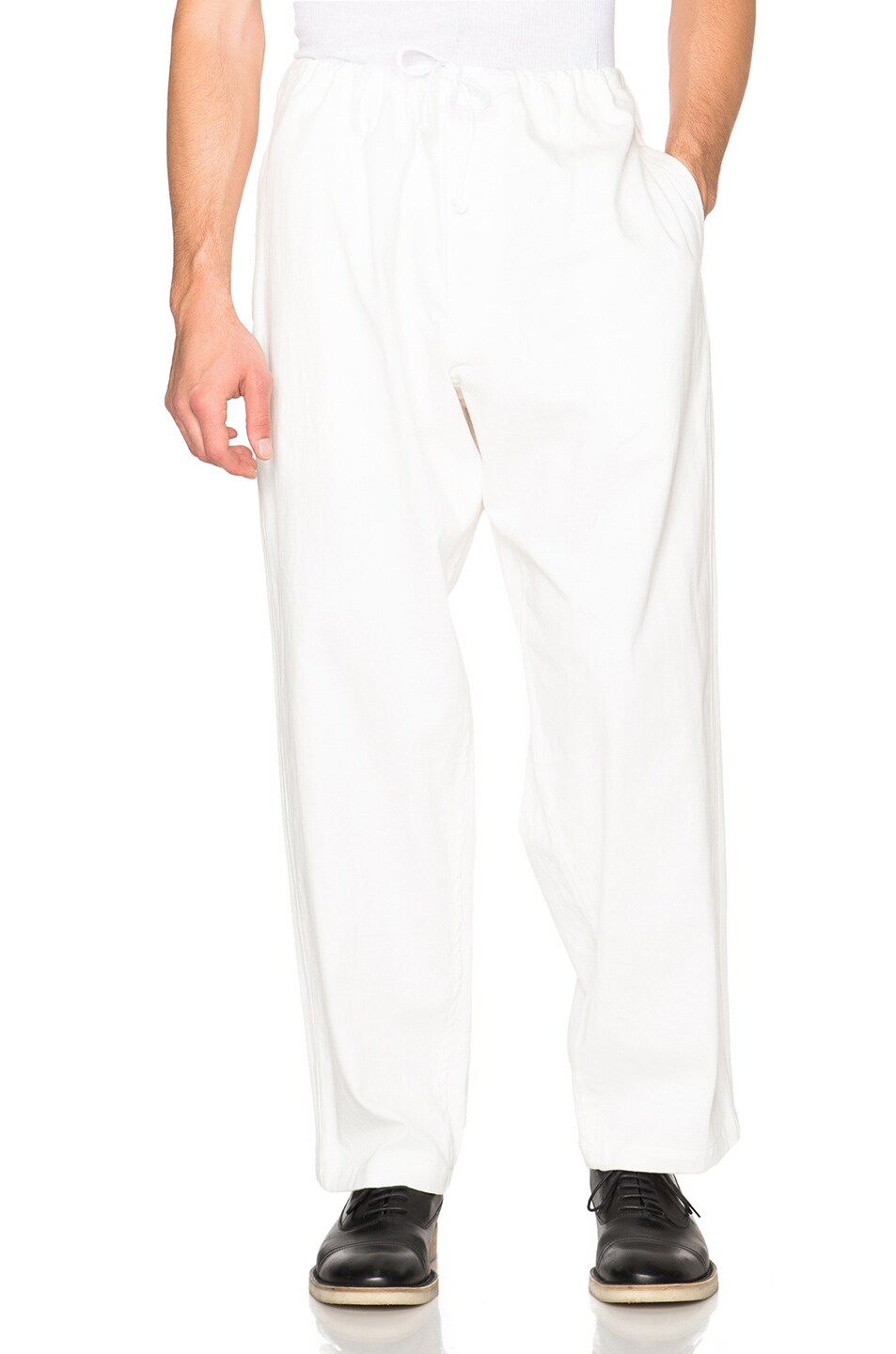 Image 1 of Yohji Yamamoto Regular String Denim Pants in White