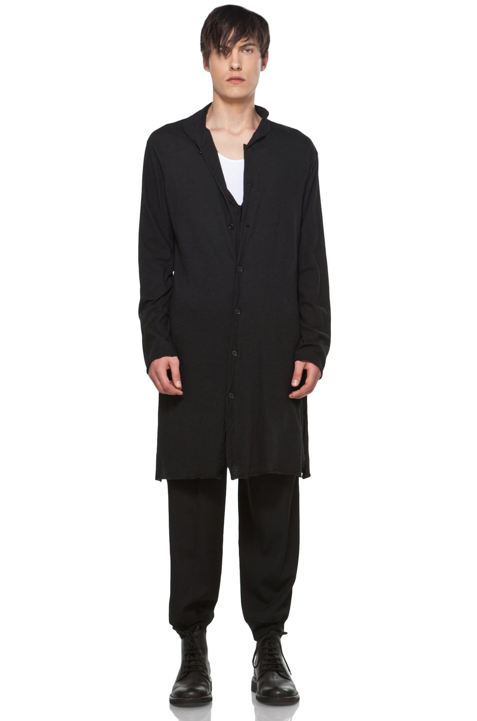 Image 1 of Yohji Yamamoto Front Double Long CD Jacket in Black