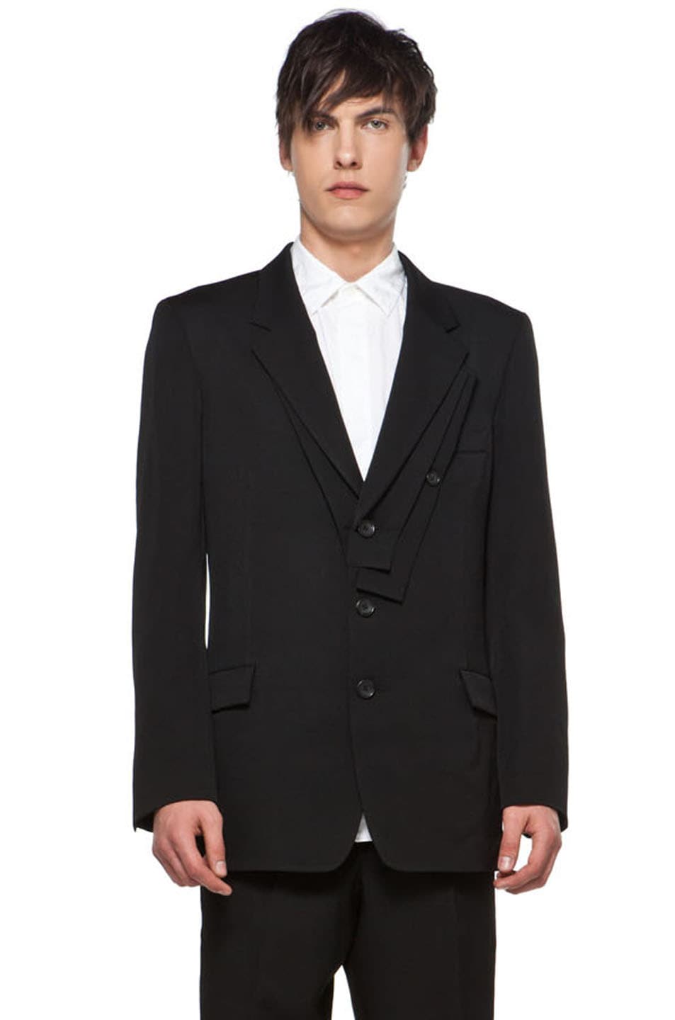 Image 1 of Yohji Yamamoto N-No Back Lining Plush Cloth Jacket in Black