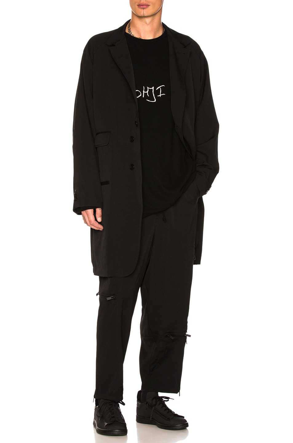 Image 1 of Yohji Yamamoto Coat in Black
