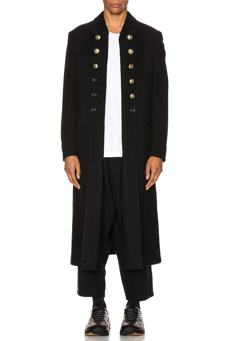 Image 1 of Yohji Yamamoto Napolean Long Jacket in Black