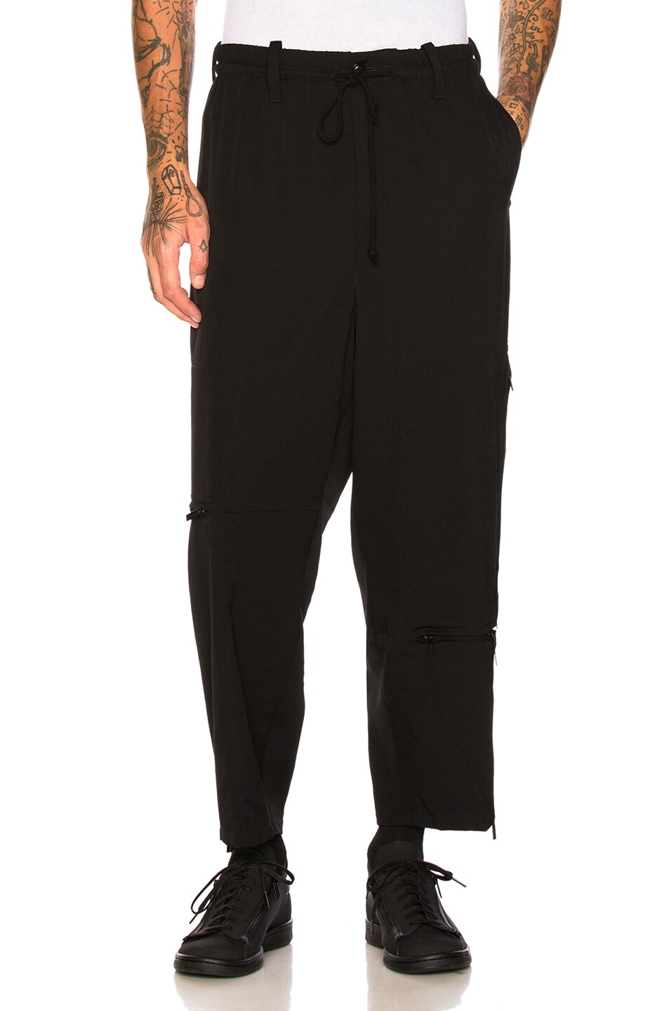 Image 1 of Yohji Yamamoto Cross Zip Trousers in Black