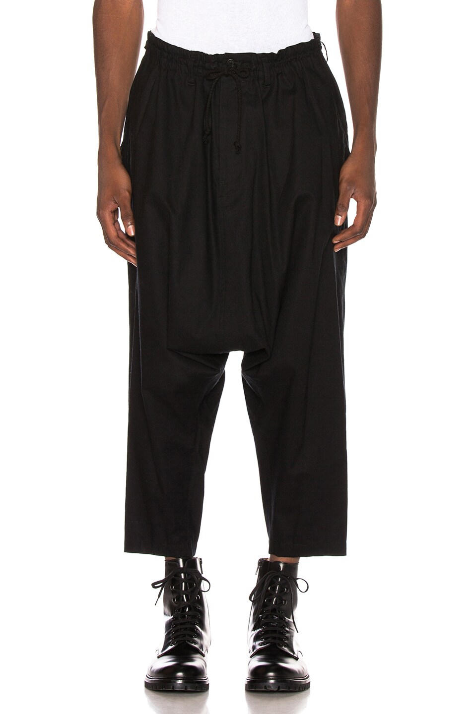Yohji Yamamoto Drop Crotch Trouser in Black | FWRD
