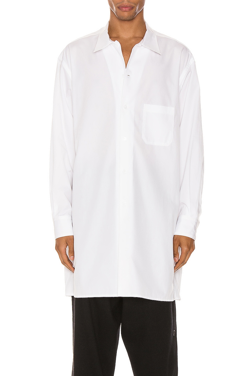 Image 1 of Yohji Yamamoto Open Collar Chain Shirt in White