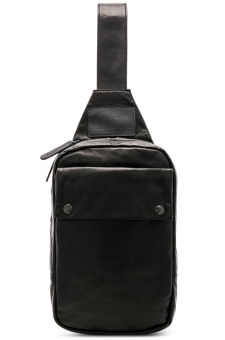 Image 1 of Yohji Yamamoto Leather Sling Bag in Black