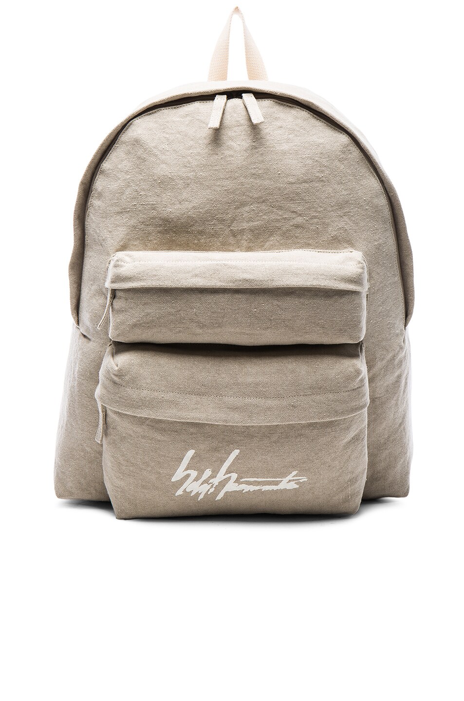 Image 1 of Yohji Yamamoto Washed Linen Backpack in Beige