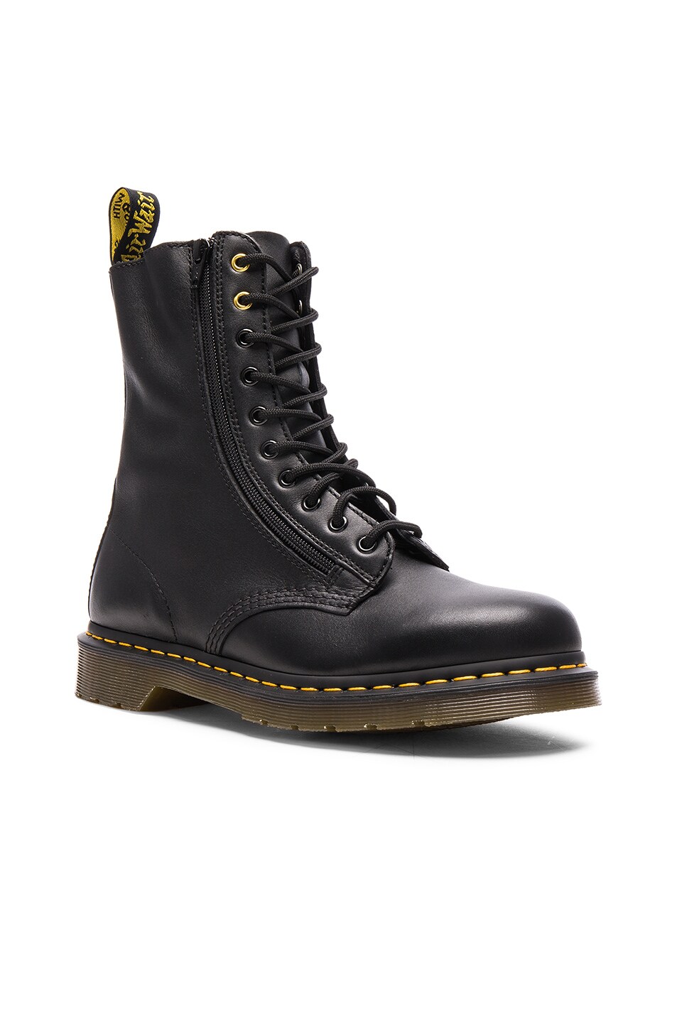 Image 1 of Yohji Yamamoto x Dr. Martens Oiled Leather Zip Boots in Black