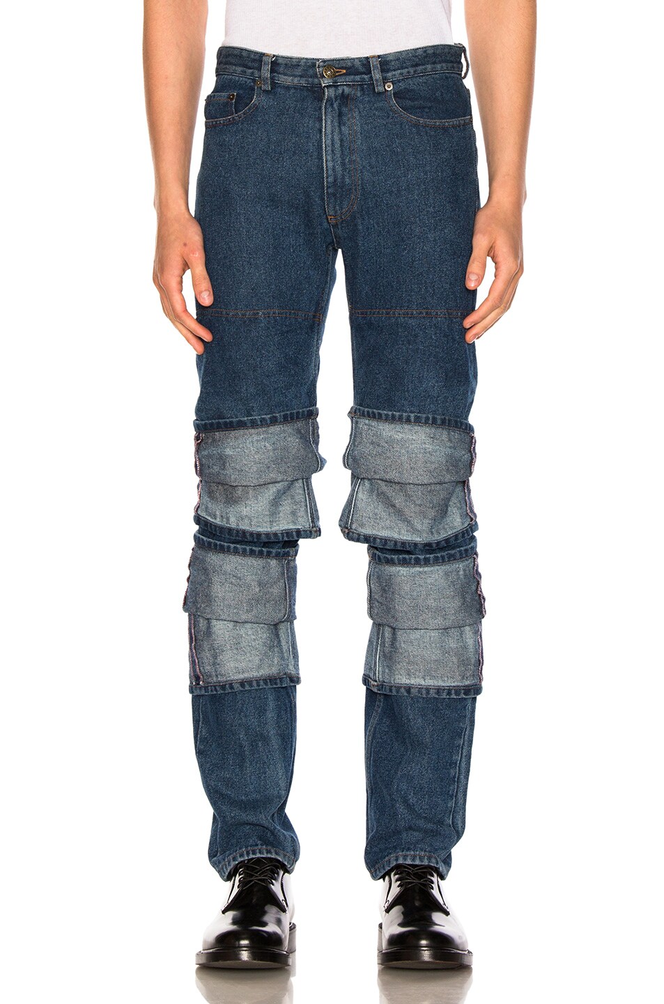 Image 1 of Y/Project Triple Cuff Jeans in Navy