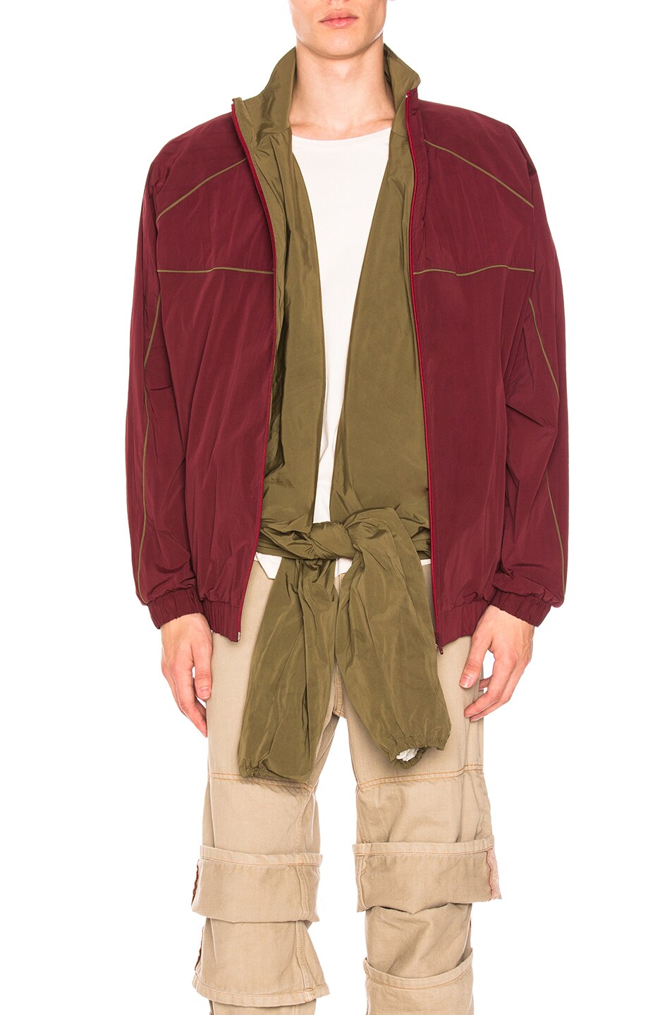 Image 1 of Y/Project Convertible Parka in Burgundy