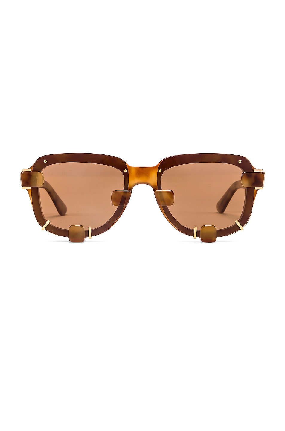 Image 1 of Y/Project Pronged Sunglasses in Tortoise & Gold