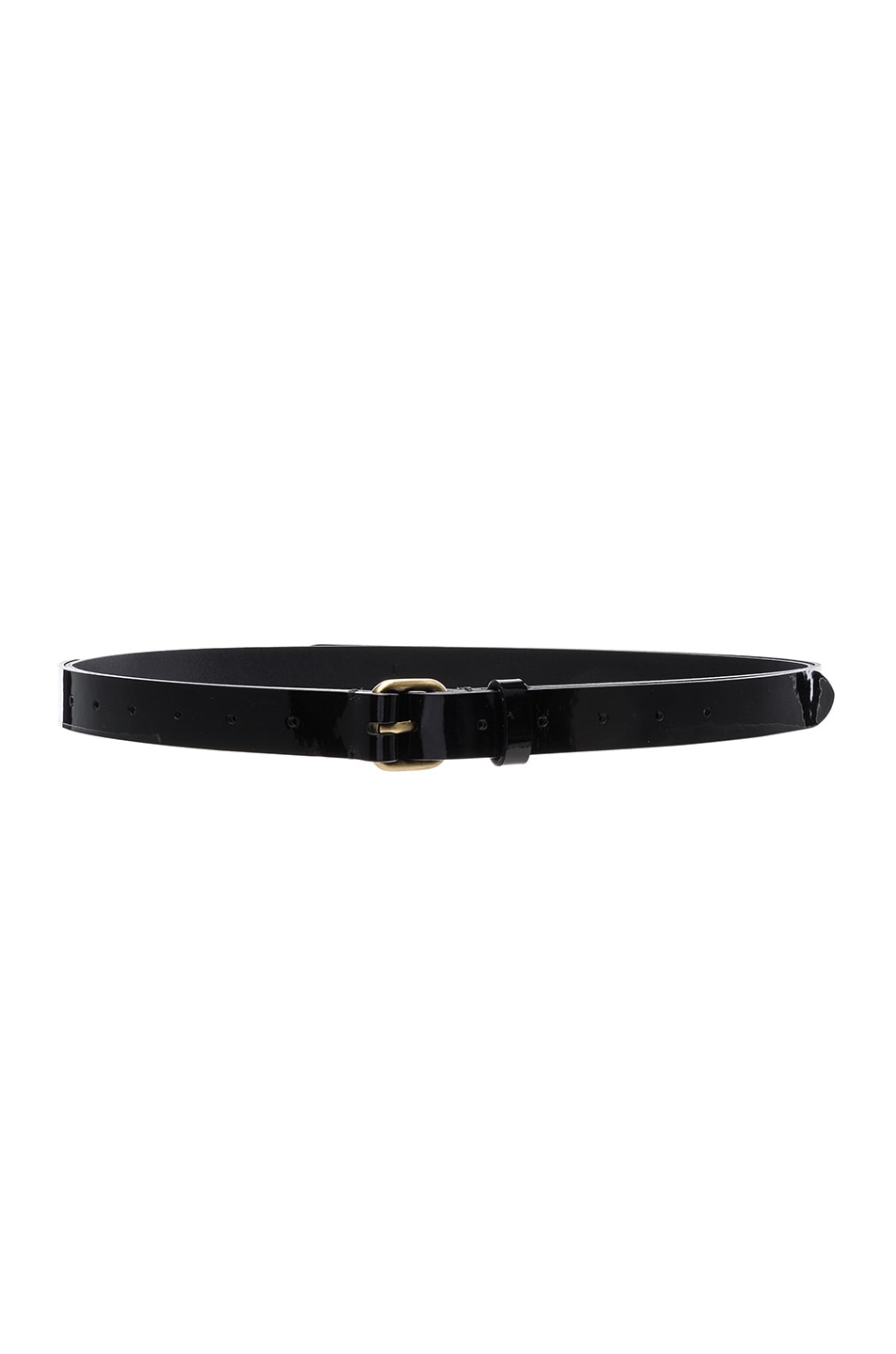 Image 1 of Y/Project Long Double Tongue Belt in Black Vernis