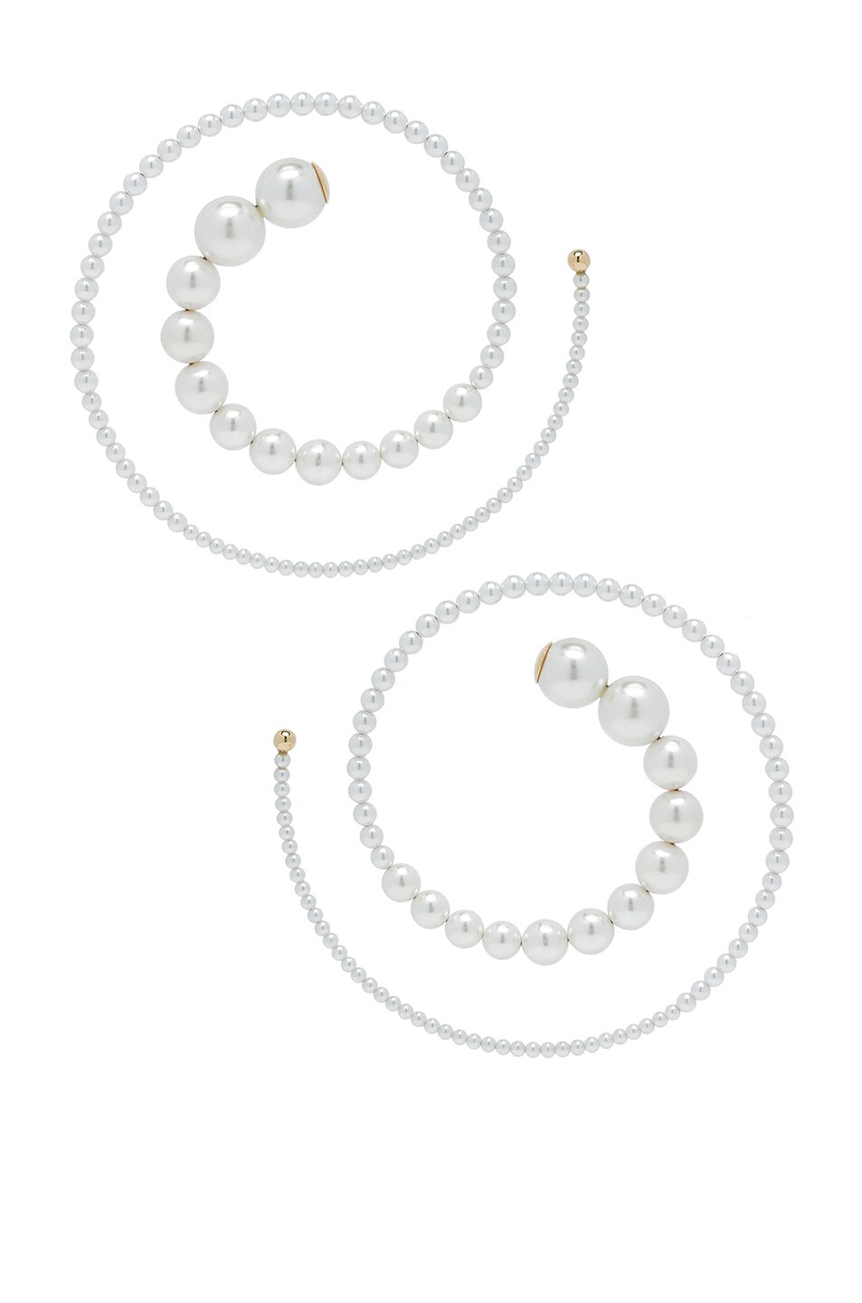 Image 1 of Y/Project Pearl Spiral Earrings in Pearls
