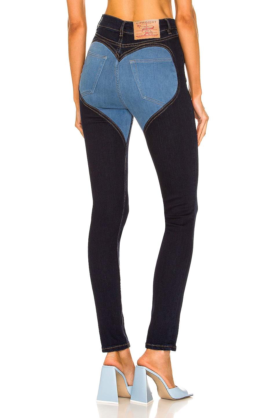 Image 1 of Y/Project Bicolor Heart Skinny in Navy