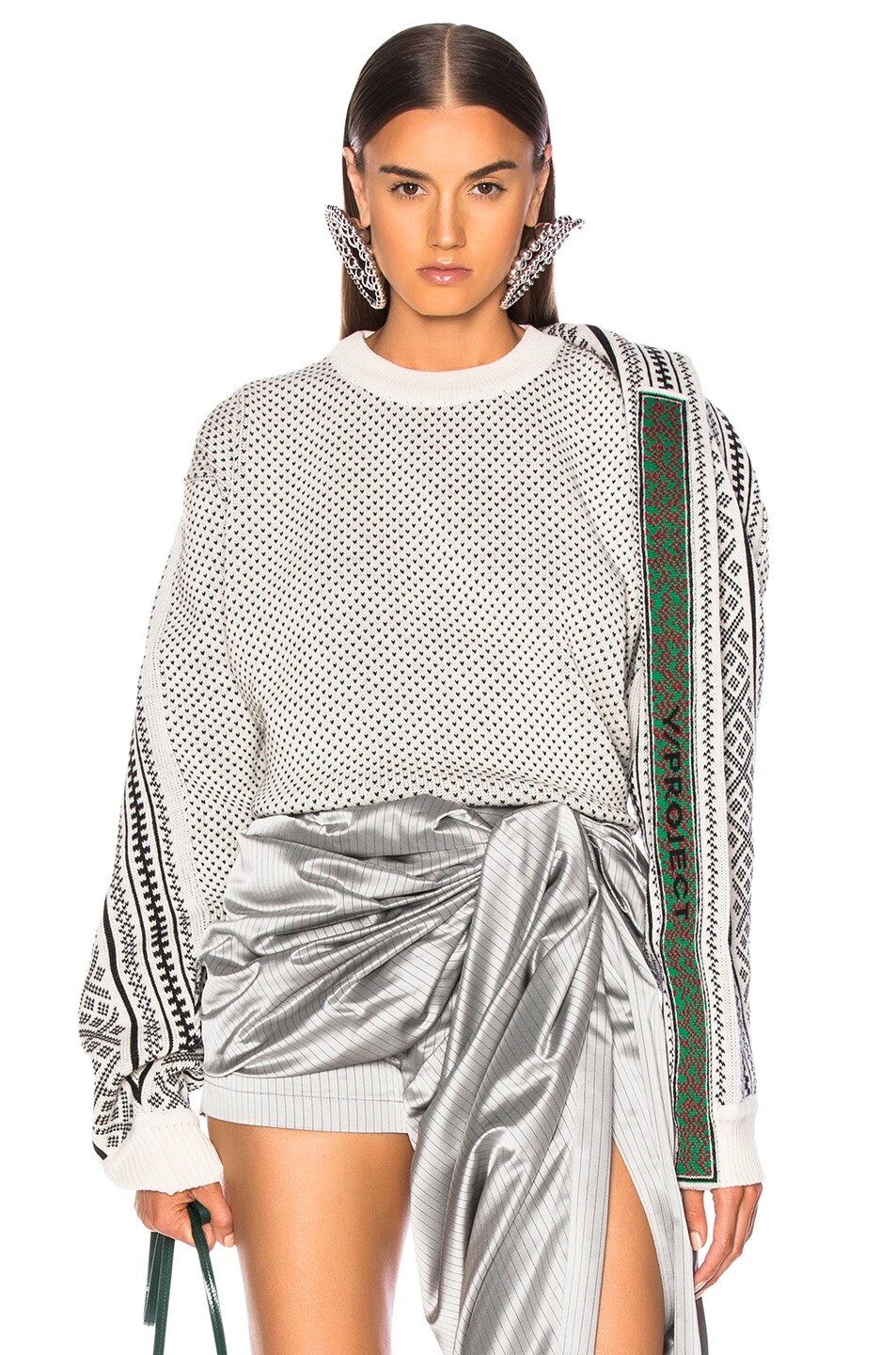 Image 1 of Y/Project Norwegian Paneled Sweater in White