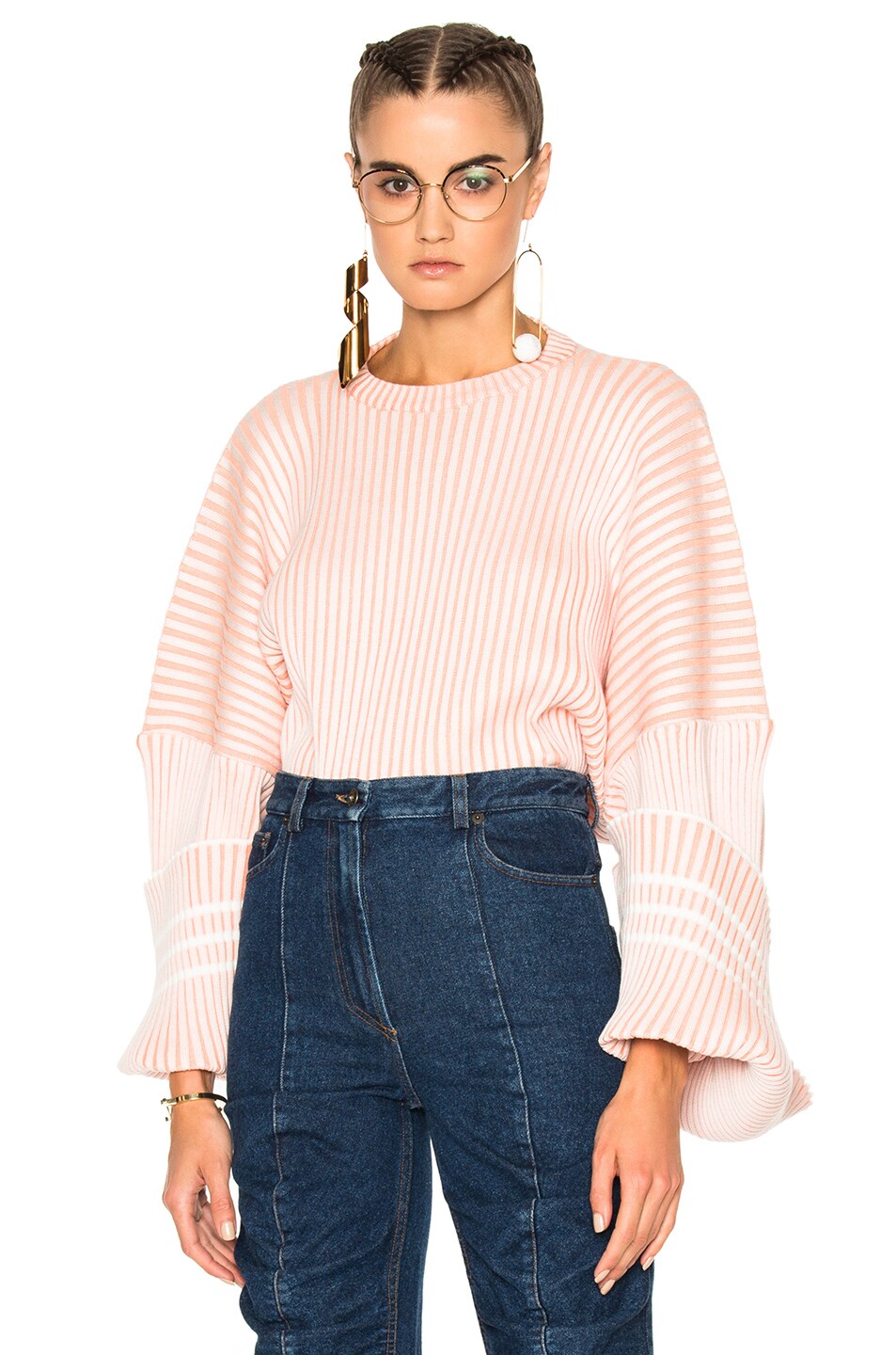 Image 1 of Y/Project Oversized Sweater in Apricot