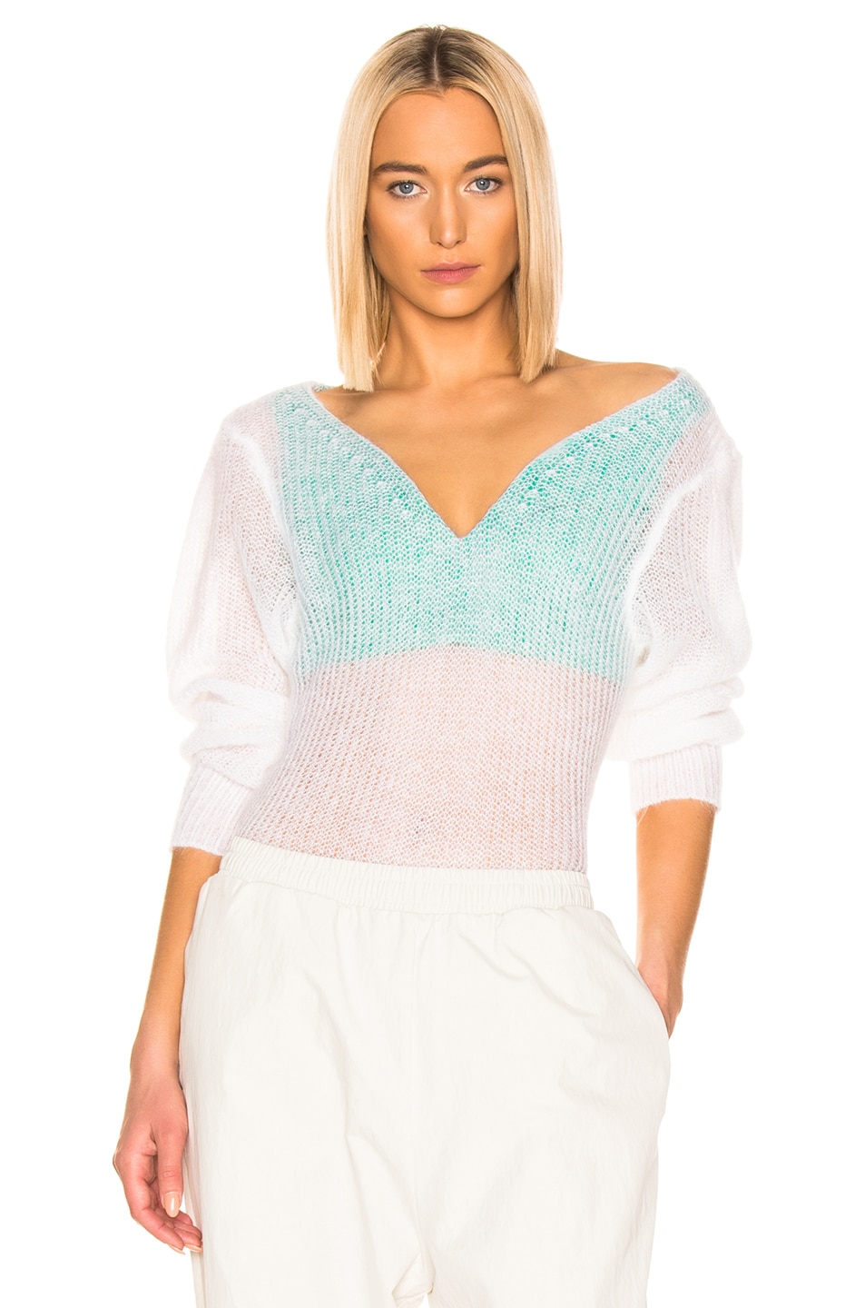 Image 1 of Y/Project Off Shoulder Sweater in White